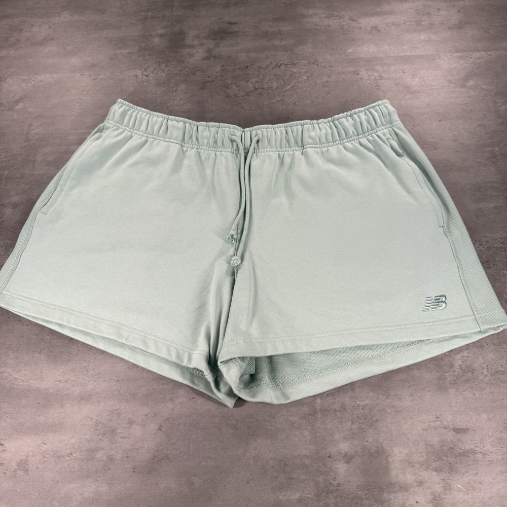 New Balance Shorts Mens 2XL Mint‎ Green Cotton Fleece Swepant 5" Inseam Gym
